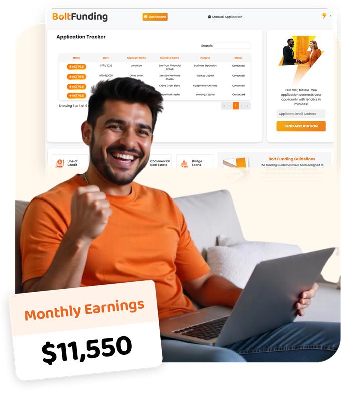 Person using phone to apply for funding